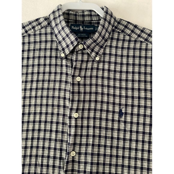 Ralph Lauren Checkered Button Down Shirt Long Sleeve Cotton Casual Size L - Picture 3 of 7